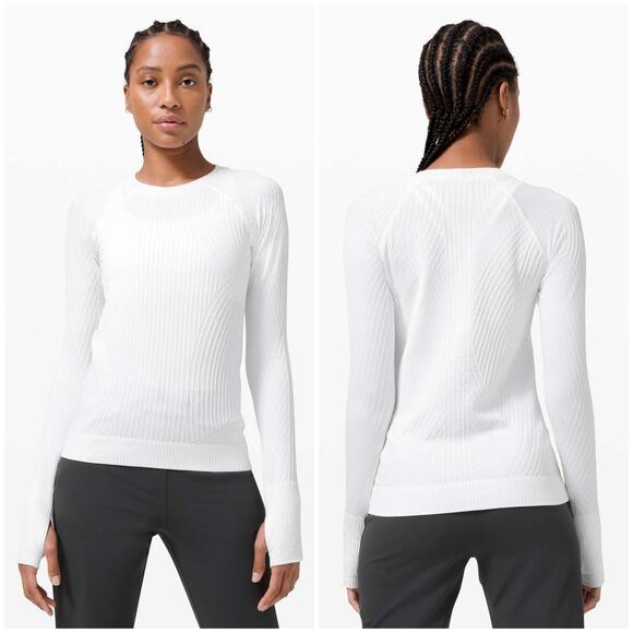 Lululemon Rest Less Pullover Aerial Current White Size 12 Long Sleeve Run Layer - Picture 1 of 6